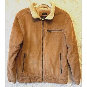 Buffalo David Bitton Jacket Men Size S Tan Light Brown Corduroy Sherpa Lined Y2K